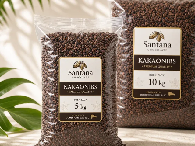 Santana Chocolate cacao nibs 5 kg bulk pack from the Dominican Republic